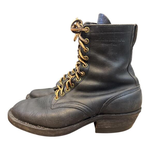 Hathorn Packer Ranch Boots Black Leather Men size 9.5 D - Picture 2 of 11